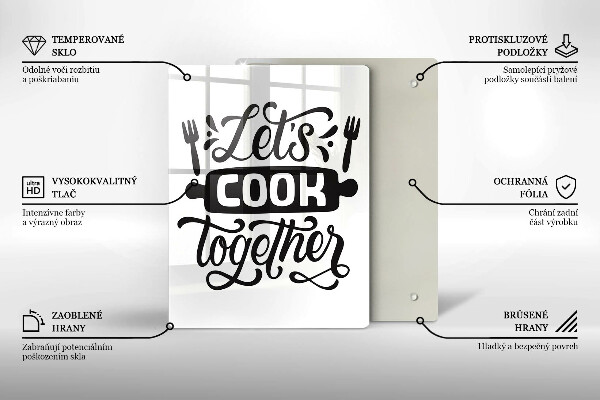 Glas Ceranfeldabdeckung Let's cook together