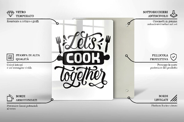 Glas Ceranfeldabdeckung Let's cook together