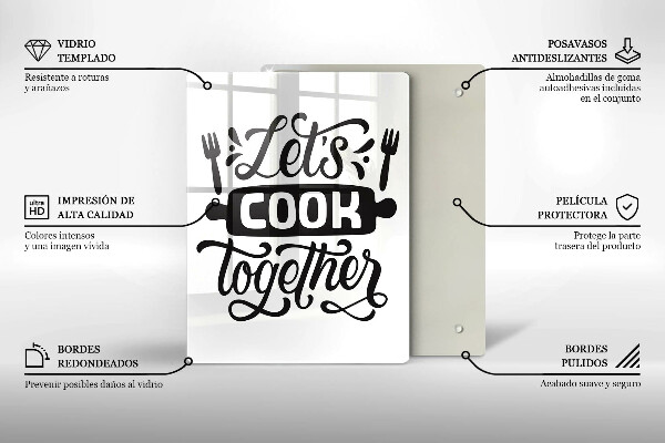 Glas Ceranfeldabdeckung Let's cook together