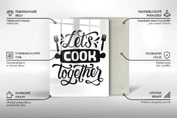Glas Ceranfeldabdeckung Let's cook together