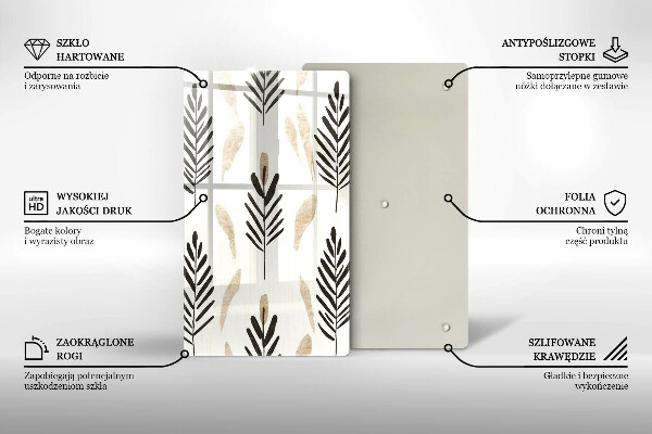 Glas Ceranfeldabdeckung Boho-Pflanzen