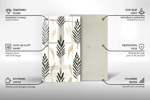 Glas Ceranfeldabdeckung Boho-Pflanzen