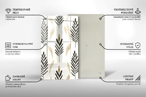 Glas Ceranfeldabdeckung Boho-Pflanzen