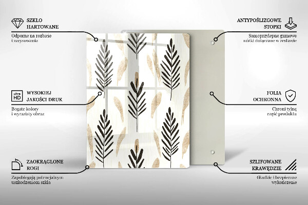 Glas Ceranfeldabdeckung Boho-Pflanzen