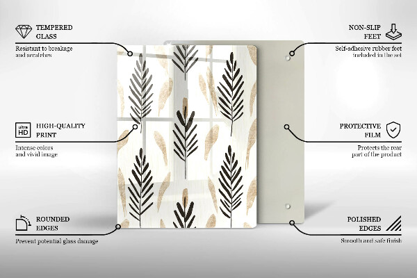 Glas Ceranfeldabdeckung Boho-Pflanzen