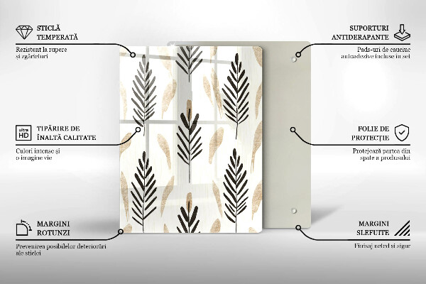 Glas Ceranfeldabdeckung Boho-Pflanzen