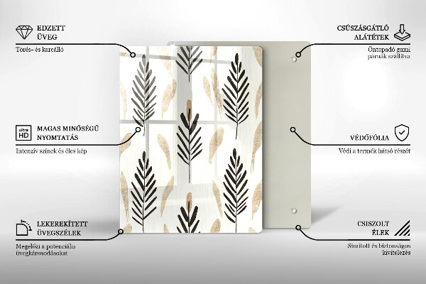 Glas Ceranfeldabdeckung Boho-Pflanzen