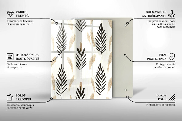 Glas Ceranfeldabdeckung Boho-Pflanzen