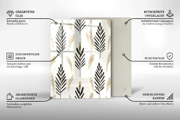 Glas Ceranfeldabdeckung Boho-Pflanzen