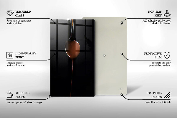 Glas Ceranfeldabdeckung Ein Löffel Schokolade
