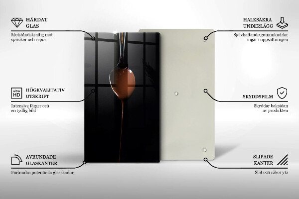 Glas Ceranfeldabdeckung Ein Löffel Schokolade