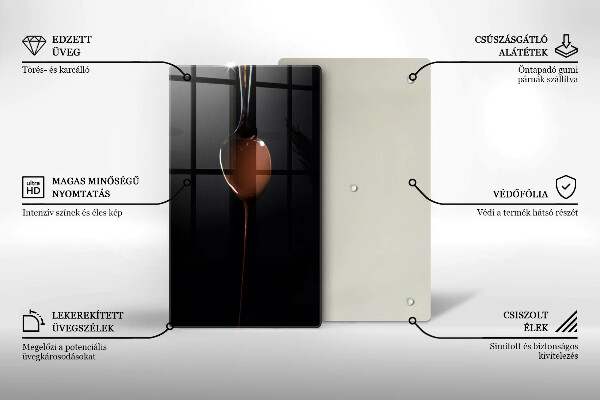 Glas Ceranfeldabdeckung Ein Löffel Schokolade