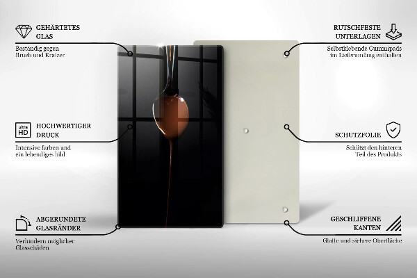 Glas Ceranfeldabdeckung Ein Löffel Schokolade