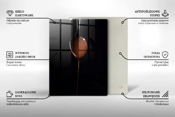 Glas Ceranfeldabdeckung Ein Löffel Schokolade