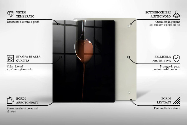 Glas Ceranfeldabdeckung Ein Löffel Schokolade