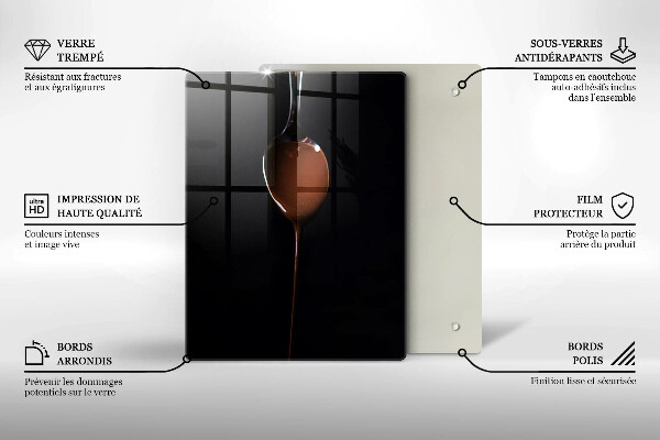 Glas Ceranfeldabdeckung Ein Löffel Schokolade