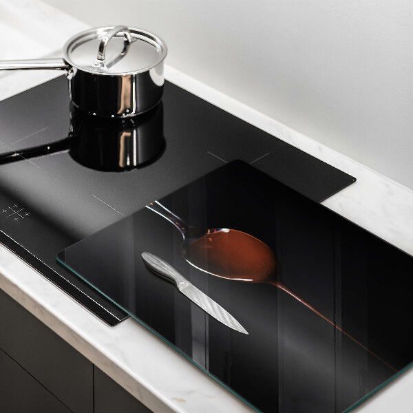 Glas Ceranfeldabdeckung Ein Löffel Schokolade