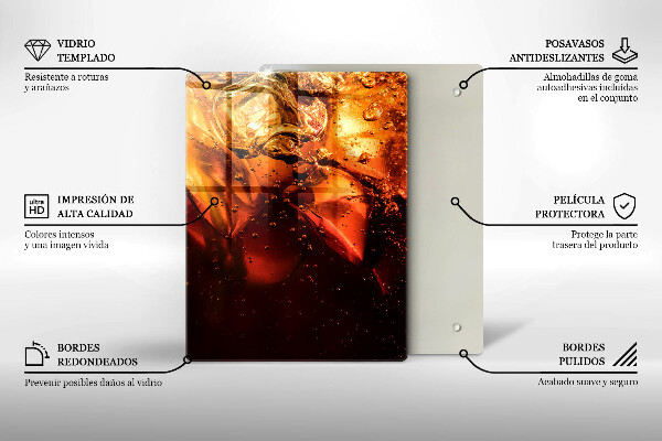 Glas Ceranfeldabdeckung Cola-Getränk mit Eis