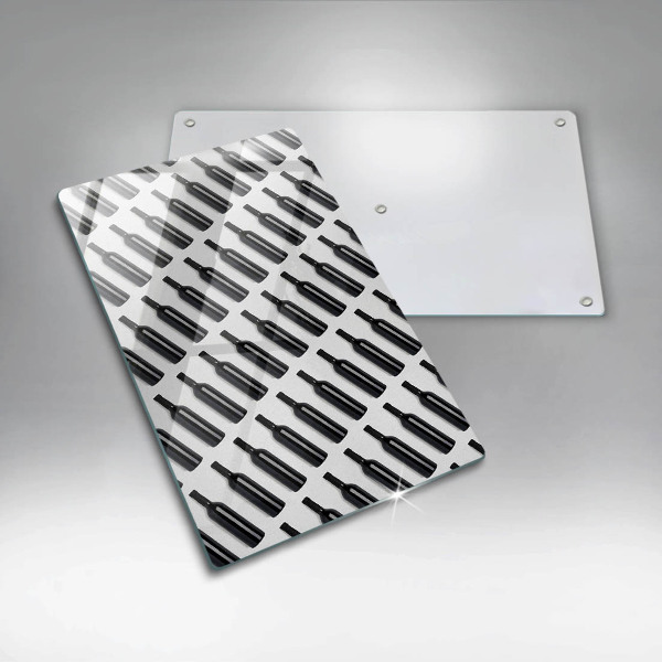 Glas Ceranfeldabdeckung Schwarze Weinflaschen