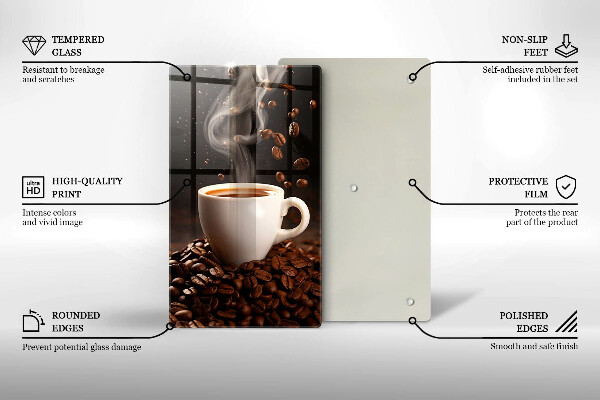 Glas Ceranfeldabdeckung Heiße Tasse Kaffee