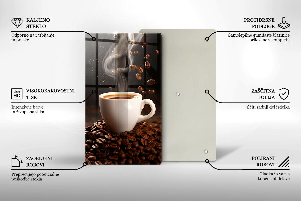 Glas Ceranfeldabdeckung Heiße Tasse Kaffee