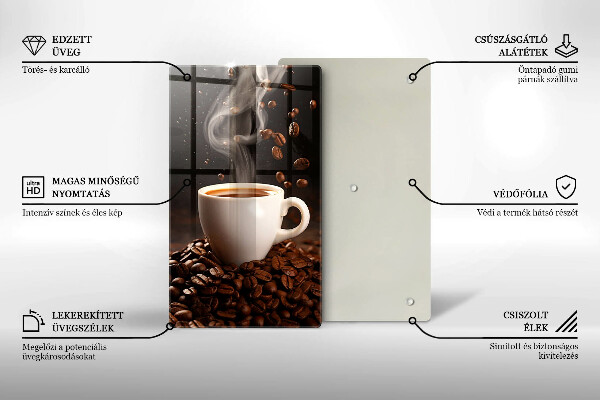 Glas Ceranfeldabdeckung Heiße Tasse Kaffee