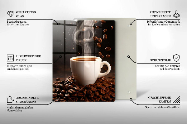 Glas Ceranfeldabdeckung Heiße Tasse Kaffee