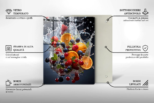 Glas Ceranfeldabdeckung Früchte im Wasser