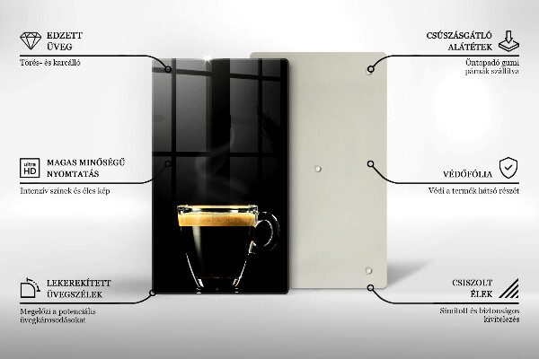 Glas Ceranfeldabdeckung Ein Glas schwarzen Kaffee