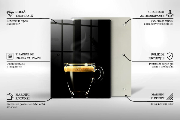 Glas Ceranfeldabdeckung Ein Glas schwarzen Kaffee