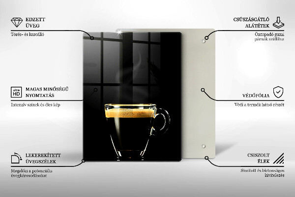 Glas Ceranfeldabdeckung Ein Glas schwarzen Kaffee