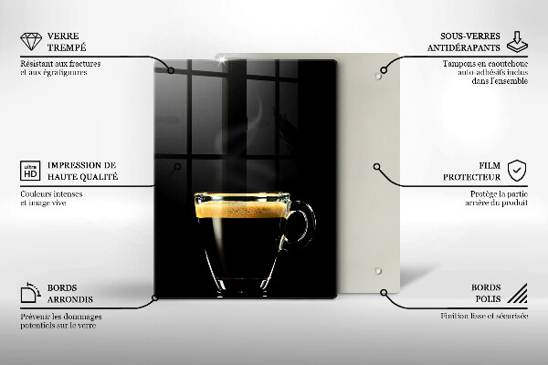 Glas Ceranfeldabdeckung Ein Glas schwarzen Kaffee