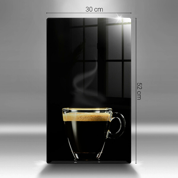 Glas Ceranfeldabdeckung Ein Glas schwarzen Kaffee