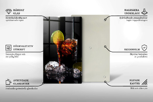 Glas Ceranfeldabdeckung Erdiges Getränk mit Eis