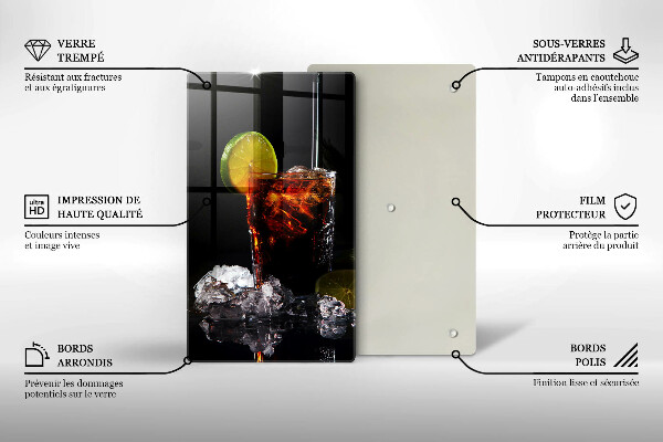 Glas Ceranfeldabdeckung Erdiges Getränk mit Eis