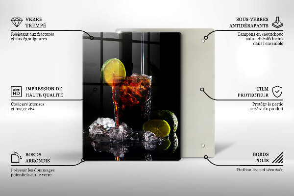 Glas Ceranfeldabdeckung Erdiges Getränk mit Eis