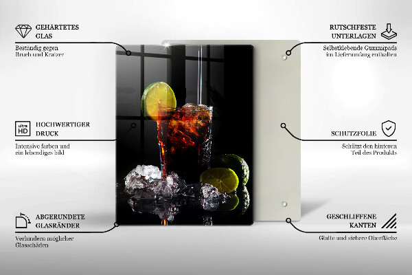 Glas Ceranfeldabdeckung Erdiges Getränk mit Eis