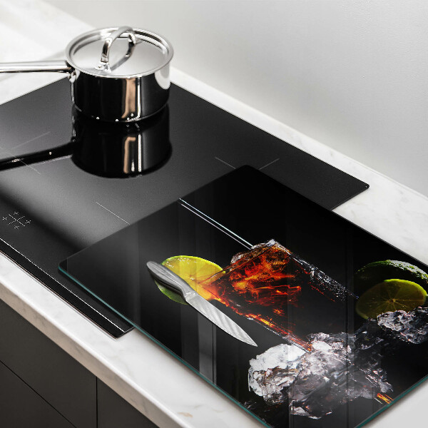 Glas Ceranfeldabdeckung Erdiges Getränk mit Eis