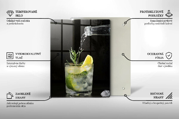 Glas Ceranfeldabdeckung Ein Glas Wasser