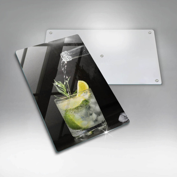 Glas Ceranfeldabdeckung Ein Glas Wasser