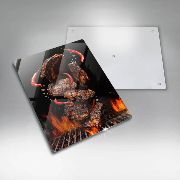 Glas Ceranfeldabdeckung Fleisch auf dem Grill