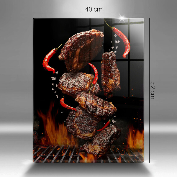 Glas Ceranfeldabdeckung Fleisch auf dem Grill