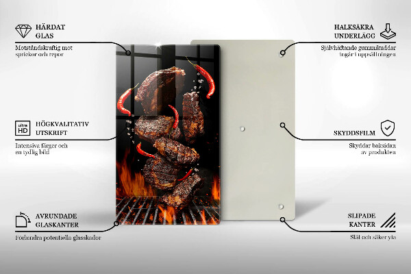 Glas Ceranfeldabdeckung Fleisch auf dem Grill