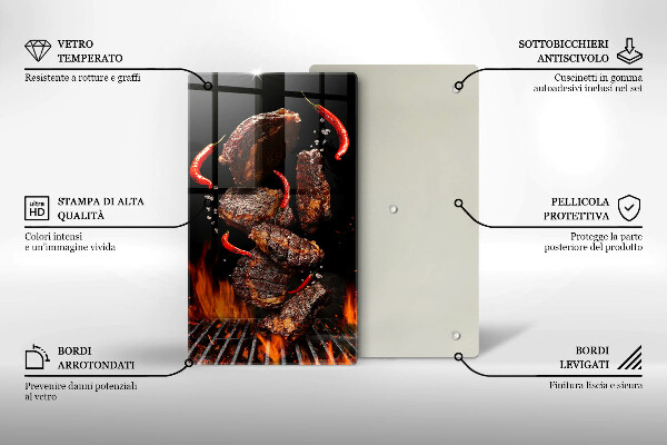 Glas Ceranfeldabdeckung Fleisch auf dem Grill
