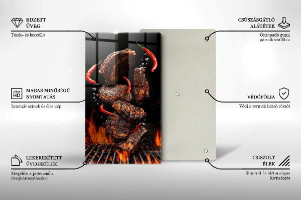 Glas Ceranfeldabdeckung Fleisch auf dem Grill