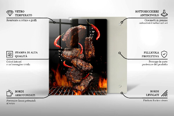 Glas Ceranfeldabdeckung Fleisch auf dem Grill