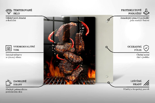 Glas Ceranfeldabdeckung Fleisch auf dem Grill