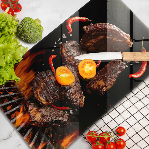 Glas Ceranfeldabdeckung Fleisch auf dem Grill