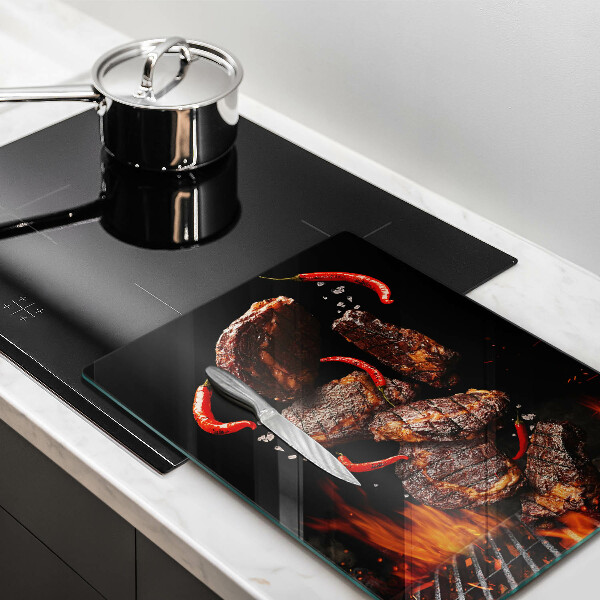 Glas Ceranfeldabdeckung Fleisch auf dem Grill