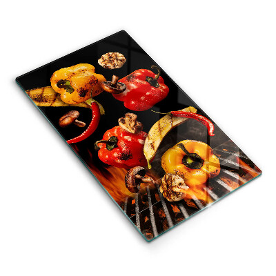 Glas Ceranfeldabdeckung Gemüse auf dem Grill